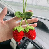 Căpșuni Accesorii pentru agățat pentru oglindă de mașină Charm Decor pentru fructe pentru femei Adolescenți Oglinda retrovizoare interioară Decor floral