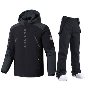 Ανδρικό μπουφάν και παντελόνι για σκι Χειμερινό ζεστό αντιανεμικό ανδρικό παντελόνι Snowboard Snowboard Παντελόνι για υπαίθριο αθλητικό κάμπινγκ Επώνυμες φόρμες