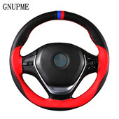 Husa pentru volan de masina din piele artificiala moale anti-alunecare Volan de 38 cm cu ace si fir Accesorii pentru interior auto