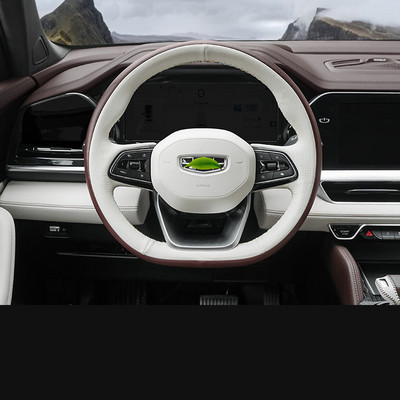 Car Styling Kézzel varrott csúszásmentes bőr kormányburkolat Geely Monjaro Xingyue L 2022 2023 automatikus módosító tartozékokhoz