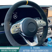 Capacul volanului auto personalizat pentru Mercedes-Benz Clasa A W177 Clasa C W205 Clasa E W213 Clasa S W222 GLC Impletitura din piele intoarsa