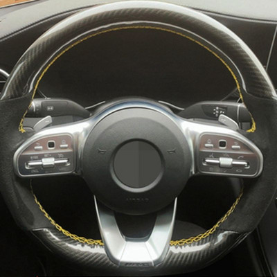 Capacul volanului auto personalizat pentru Mercedes-Benz Clasa A W177 Clasa C W205 Clasa E W213 Clasa S W222 GLC Impletitura din piele intoarsa