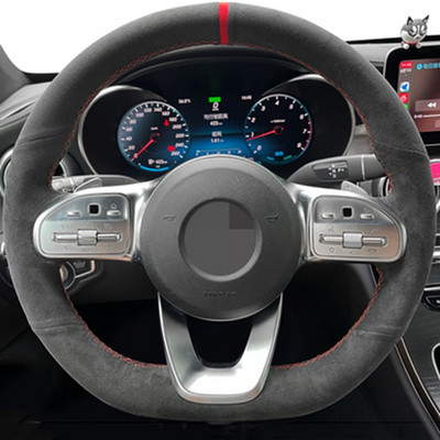 Capacul volanului auto personalizat pentru Mercedes-Benz Clasa A W177 Clasa C W205 Clasa E W213 Clasa S W222 GLC Impletitura din piele intoarsa