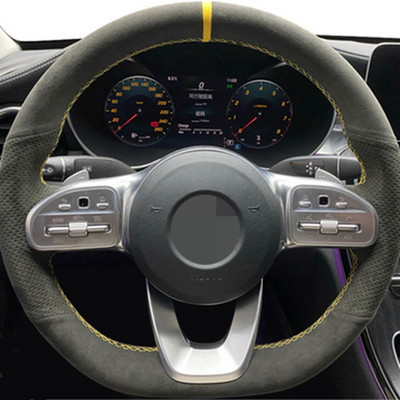 Capacul volanului auto personalizat pentru Mercedes-Benz Clasa A W177 Clasa C W205 Clasa E W213 Clasa S W222 GLC Impletitura din piele intoarsa