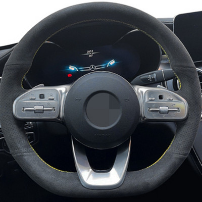 Capacul volanului auto personalizat pentru Mercedes-Benz Clasa A W177 Clasa C W205 Clasa E W213 Clasa S W222 GLC Impletitura din piele intoarsa
