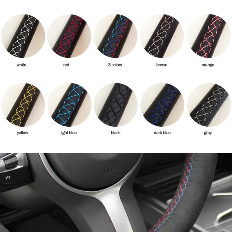 Capacul volanului auto personalizat pentru Mercedes-Benz Clasa A W177 Clasa C W205 Clasa E W213 Clasa S W222 GLC Impletitura din piele intoarsa