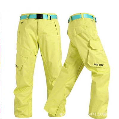 Pantaloni bărbați din denim pentru zăpadă cu gheață Îmbrăcăminte de specialitate pentru snowboarding 10k rezistent la apă și rezistență la vânt Sport în aer liber Pantaloni de schi Gsou Snow