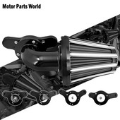 Filtru de aer pentru motocicletă Curățător negru de admisie pentru Harley Touring Street Electra Glide Dyna Sportster XL1200 883 Softail Breakout