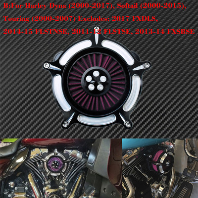 Filtru de admisie pentru turbina CNC pentru filtre de aer pentru Harley Sportster XL Iron Dyna Softail Touring Road King Electra Glide