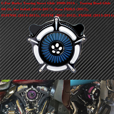 Filtru de admisie pentru turbina CNC pentru filtre de aer pentru Harley Sportster XL Iron Dyna Softail Touring Road King Electra Glide