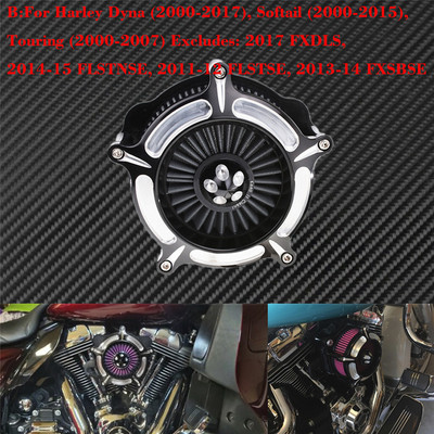 Filtru de admisie pentru turbina CNC pentru filtre de aer pentru Harley Sportster XL Iron Dyna Softail Touring Road King Electra Glide