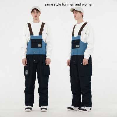 Iarna Noi costume de schi dintr-o singură piesă Femei Bărbați Blugi impermeabili Salopete Pantaloni de snowboard Pantaloni de schi Pantaloni de zăpadă Salopete rezistente la vânt