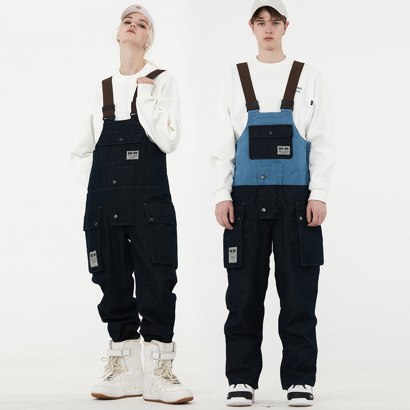 Iarna Noi costume de schi dintr-o singură piesă Femei Bărbați Blugi impermeabili Salopete Pantaloni de snowboard Pantaloni de schi Pantaloni de zăpadă Salopete rezistente la vânt