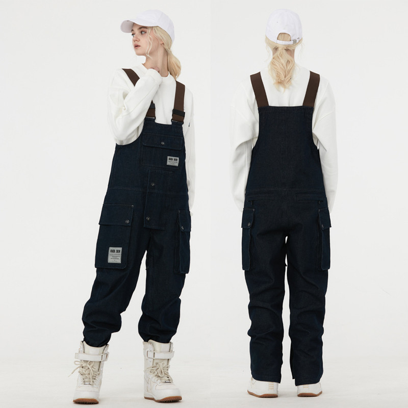 Iarna Noi costume de schi dintr-o singură piesă Femei Bărbați Blugi impermeabili Salopete Pantaloni de snowboard Pantaloni de schi Pantaloni de zăpadă Salopete rezistente la vânt