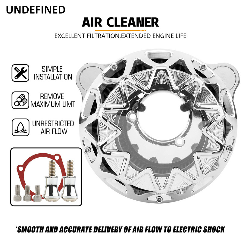 Kit de curățare admisie CNC pentru filtru de aer pentru Harley Dyna FXR Street Bob Softail Slim 1993-2015 Touring Road Glide 93-2007 Twin Cam EVO