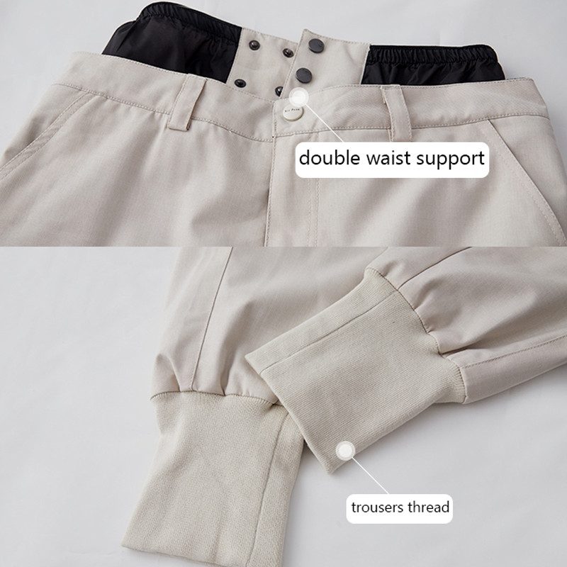 2022, pantaloni de schi noi, salopete pentru femei, pantaloni de snowboard în aer liber, pantaloni de iarnă pentru bărbați, pantaloni de schi, impermeabili, rezistenți la vânt, cu grindă, largi