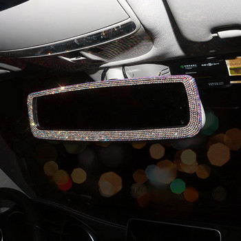Rhinestone Rearview Mirror Decor Εσωτερικό Car Charm Crystal Bling Diamond Κάλυμμα καθρέφτη πίσω όψης Αξεσουάρ αυτοκινήτου για γυναικείες ψησταριές