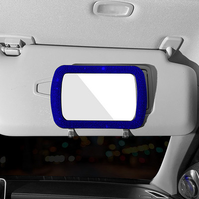 Rhinestone Car Visor Decoration Mirror Auto Women Makeup Mirror Автоматичен сенник Козметично огледало за обратно виждане Bling Car Assessoires