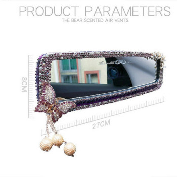 Rhinestone Rearview Mirror Decor Butterfly Car εσωτερικό Charm Crystal Bling Diamond Κάλυμμα καθρέφτη πίσω όψη Αξεσουάρ αυτοκινήτου