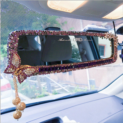 Decor oglindă retrovizoare cu strass, fluture, farmecul interior al mașinii, cristal diamant, capac pentru oglinda retrovizoare, accesorii auto