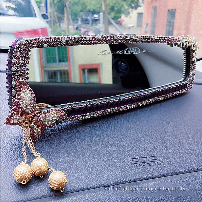 Decor oglindă retrovizoare cu strass, fluture, farmecul interior al mașinii, cristal diamant, capac pentru oglinda retrovizoare, accesorii auto