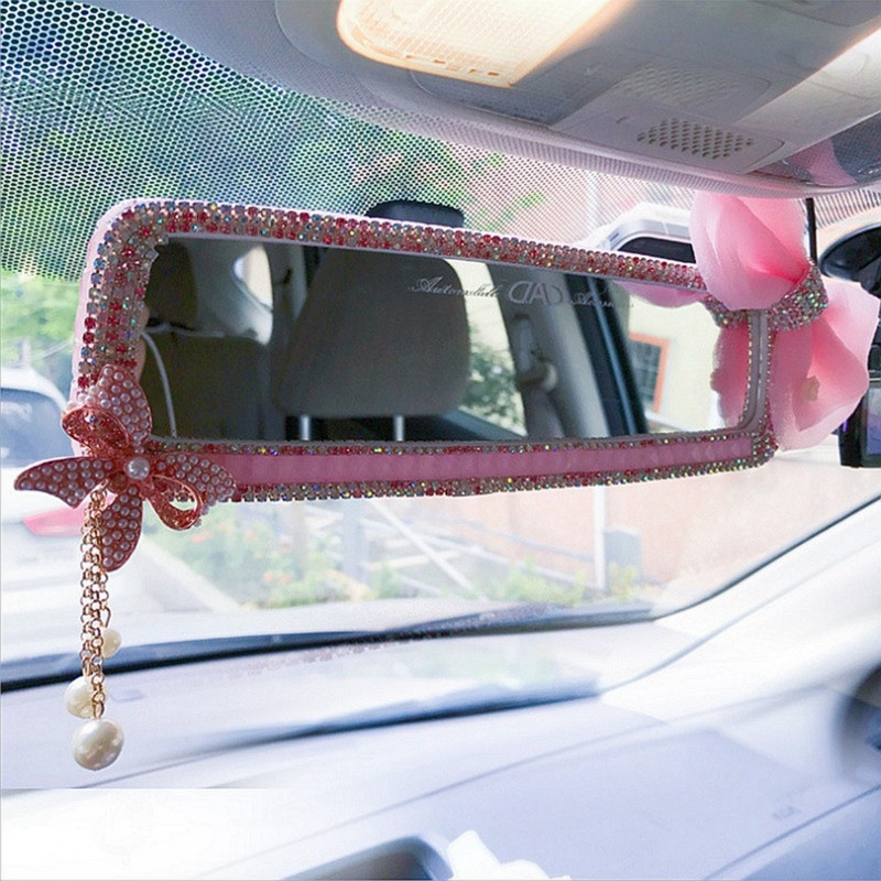 Decor oglindă retrovizoare cu strass, fluture, farmecul interior al mașinii, cristal diamant, capac pentru oglinda retrovizoare, accesorii auto