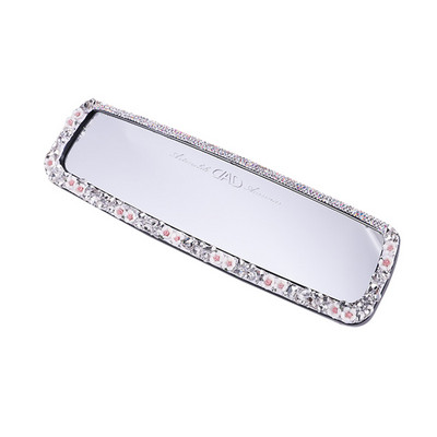Cristal Oglinda retrovizoare pentru interiorul mașinii Model de flori decorative Bling Strass Husă decorativă Accesorii auto pentru fete femei
