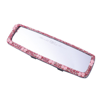 Cristal Oglinda retrovizoare pentru interiorul mașinii Model de flori decorative Bling Strass Husă decorativă Accesorii auto pentru fete femei