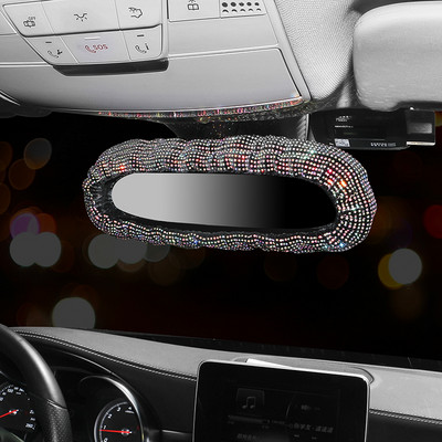 2022 Rhinestone Διακόσμηση καθρέφτη οπισθοπορείας αυτοκινήτου Γούρι Crystal Diamond Κάλυμμα καθρέφτη πίσω όψης Bling Αξεσουάρ αυτοκινήτου Εσωτερικό για κορίτσια