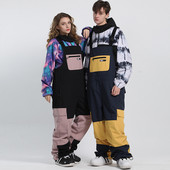Costume de schi pentru femei Bărbați Pantaloni de snowboard în aer liber Salopete Pantaloni de zăpadă cu cusături largi Set de schi impermeabil Îmbrăcăminte de iarnă Respirabil