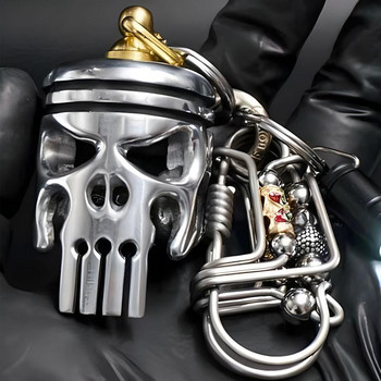 Κρεμαστό μπρελόκ με έμβολο αυτοκινήτου Κρεμαστό μπρελόκ κρανίου αυτοκινήτου Creative Automotive Skeleton Skull Keychain Auto Εσωτερικά αξεσουάρ