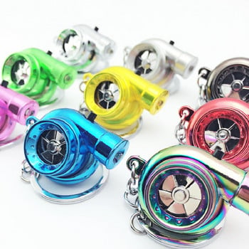 Mini LED Turbo Turbocharger Keychain Spinning Turbine Keychain Ring Κρεμαστό μπρελόκ αυτοκινήτου Μπρελόκ αυτοκινήτου Αξεσουάρ εσωτερικού χώρου