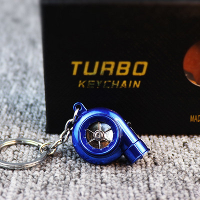 Mini LED turboülelaaduriga võtmehoidja pöörlev turbiin võtmehoidja rõngas ripats auto võtmehoidja võtmehoidja auto interjööri tarvikud