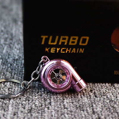 Mini LED turboülelaaduriga võtmehoidja pöörlev turbiin võtmehoidja rõngas ripats auto võtmehoidja võtmehoidja auto interjööri tarvikud