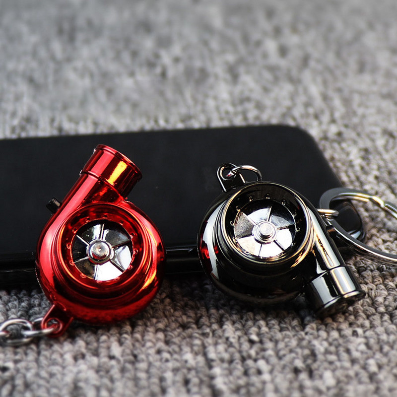 Mini LED turboülelaaduriga võtmehoidja pöörlev turbiin võtmehoidja rõngas ripats auto võtmehoidja võtmehoidja auto interjööri tarvikud