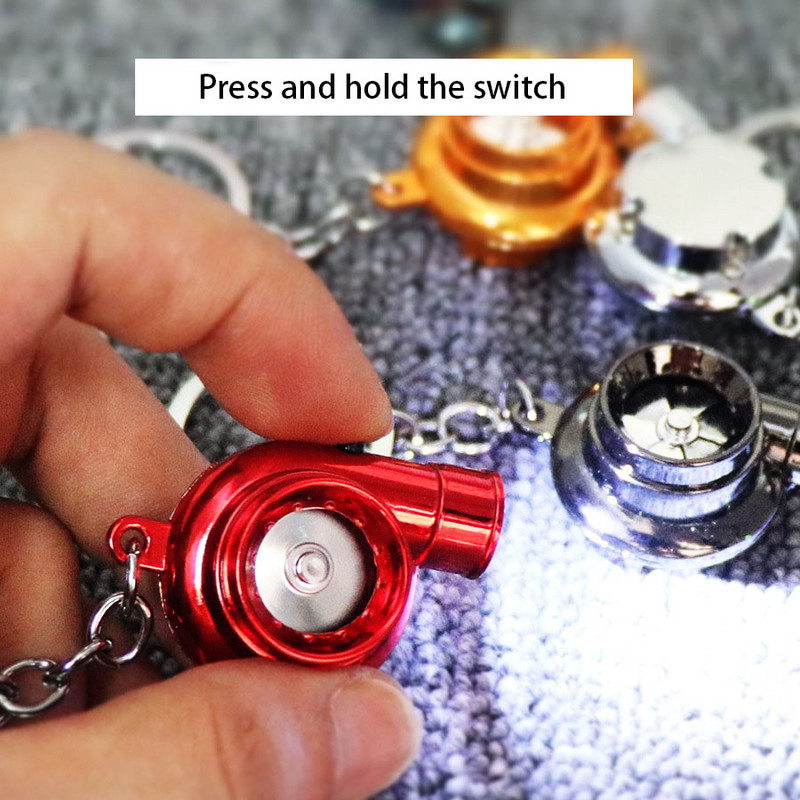 Mini LED turboülelaaduriga võtmehoidja pöörlev turbiin võtmehoidja rõngas ripats auto võtmehoidja võtmehoidja auto interjööri tarvikud