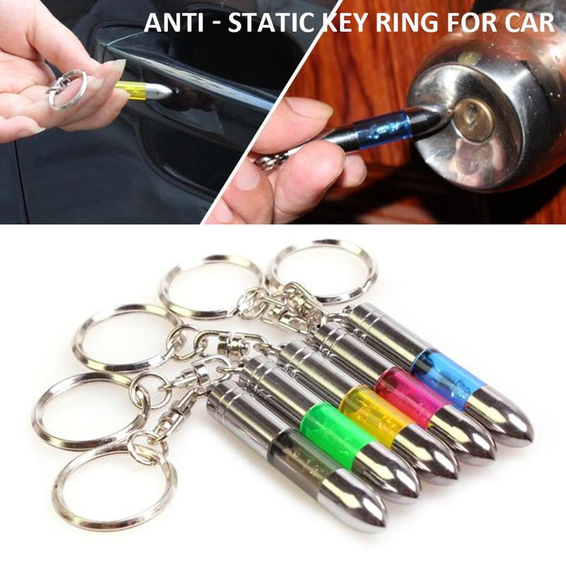 Cupru antistatic, portabil dinamic, pandantiv, breloc cheie, formă cilindru, eliminator de electricitate statică auto pentru mașină