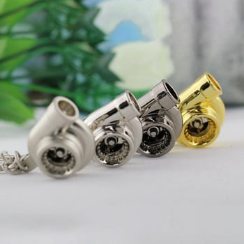 Whistle Turbo Keychain Car Auto Part Model Turbine Turbocharger Ключодържатели Mini Mini Metal Keyfob Car Spinning Ornament Vising