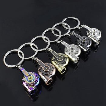 Whistle Turbo Keychain Car Auto Part Model Turbine Turbocharger Ключодържатели Mini Mini Metal Keyfob Car Spinning Ornament Vising