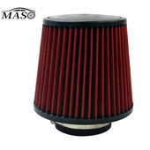 Priză universală de aer rece, rotundă, conică, 100 mm, 3,9 inchi, filtru de aer roșu