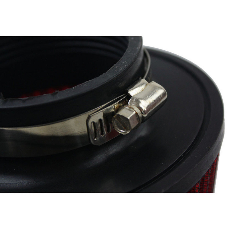 Priză universală de aer rece, rotundă, conică, 100 mm, 3,9 inchi, filtru de aer roșu