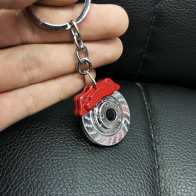 Llanta negra llaveros turbine llaveros metal con freno rueda de discos llavero concentrador accesorios para automóviles