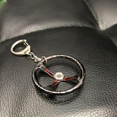 Llanta negra llaveros turbine llaveros metal con freno rueda de discos llavero concentrador accesorios para automóviles