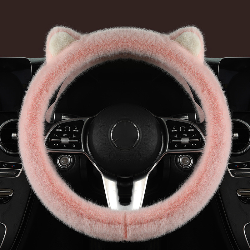 1 buc. urechi de pisică noi drăguțe de pluș cald, confortabil, respirabil, nu ușor de pierdut, iarnă, accesorii pentru acoperirea volanului mașinii