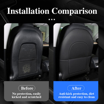 За Tesla Model 3 Y Облегалка на седалката на автомобила Anti Kick Pad Protector Interior Child Anti Dirty Leather Styling Accessories Decoration