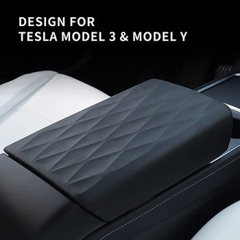 Κάλυμμα κεντρικής κονσόλας TPE για Tesla Model Y Model 3 Μαξιλαράκι υποβραχιόνιου Προστατευτικό καπάκι Διακοσμητικό προστατευτικό αξεσουάρ Μαύρο Γκρι Λευκό