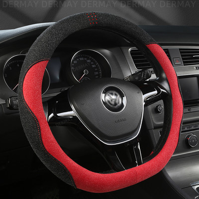 DERMAY Husa Volan Auto din piele intoarsa pentru Volkswagen VW Passat B1 B2 B3 B5 B6 B7 B8 Magotan Auto Accesorii