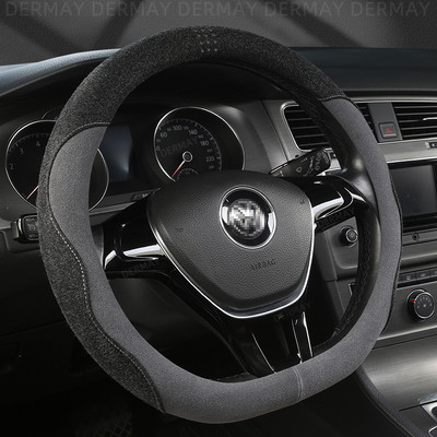 DERMAY Husa Volan Auto din piele intoarsa pentru Volkswagen VW Passat B1 B2 B3 B5 B6 B7 B8 Magotan Auto Accesorii