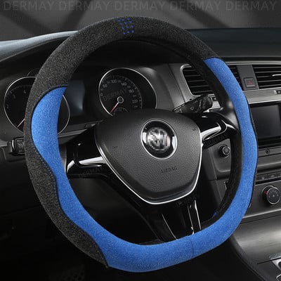 DERMAY Husa Volan Auto din piele intoarsa pentru Volkswagen VW Passat B1 B2 B3 B5 B6 B7 B8 Magotan Auto Accesorii