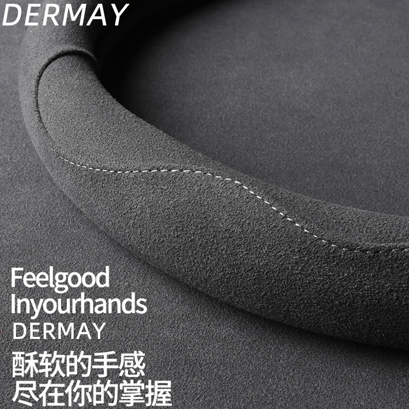 DERMAY Husa Volan Auto din piele intoarsa pentru Volkswagen VW Passat B1 B2 B3 B5 B6 B7 B8 Magotan Auto Accesorii